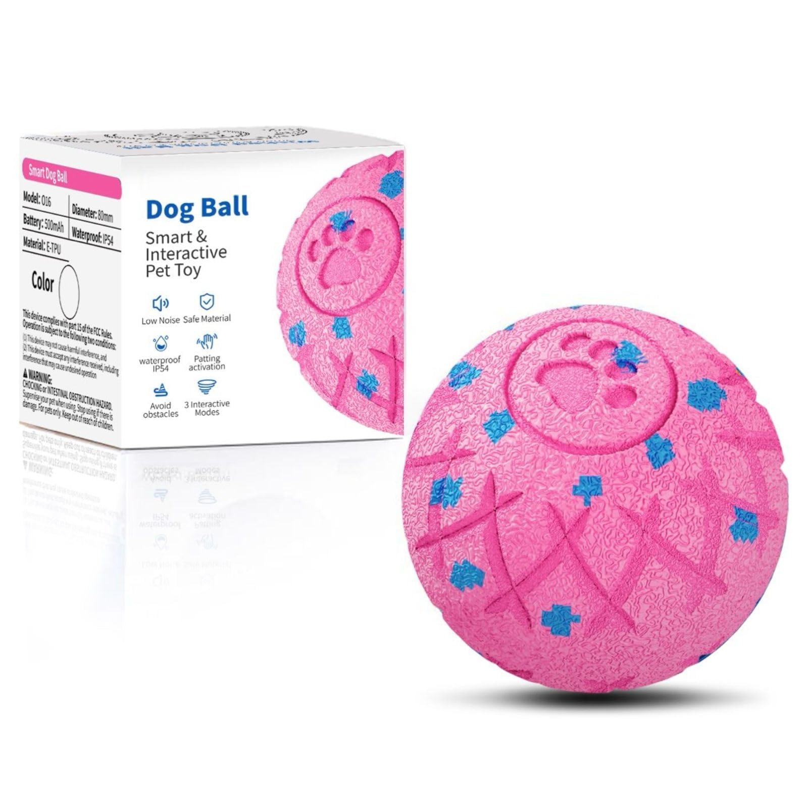 Balle interactive pour chien, mouvement automatique, rebondissement et rotation, matériau en mousse silencieuse, indice d'étanchéité IP54, roulement actif intelligent, jouets de stimulation