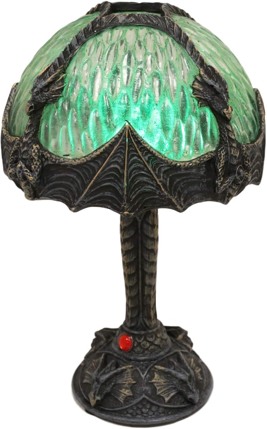 Ebros Gift 7" Tall Aurora Borealis Rune Dragon with Widespread Wings Mini Figurine Lamp with Color Changing LED Night Light Desktop Countertop Lighting Accent Decorative Figurine