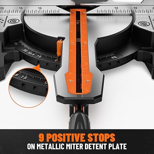 Miniatura 3 de DOVAMAN Sierra ingletadora de doble bisel de 12 pulgadas, sierra ingletadora deslizante compuesta, funcionamiento ambidiestro, 3800RPM, capacidad de