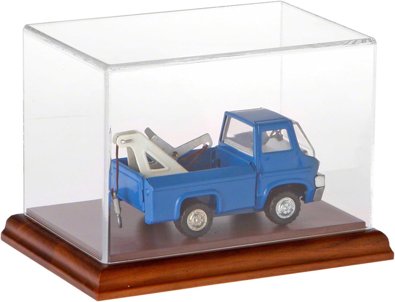 Plymor Clear Acrylic Display Case with Hardwood Base, 6" W x 4" D x 4" H