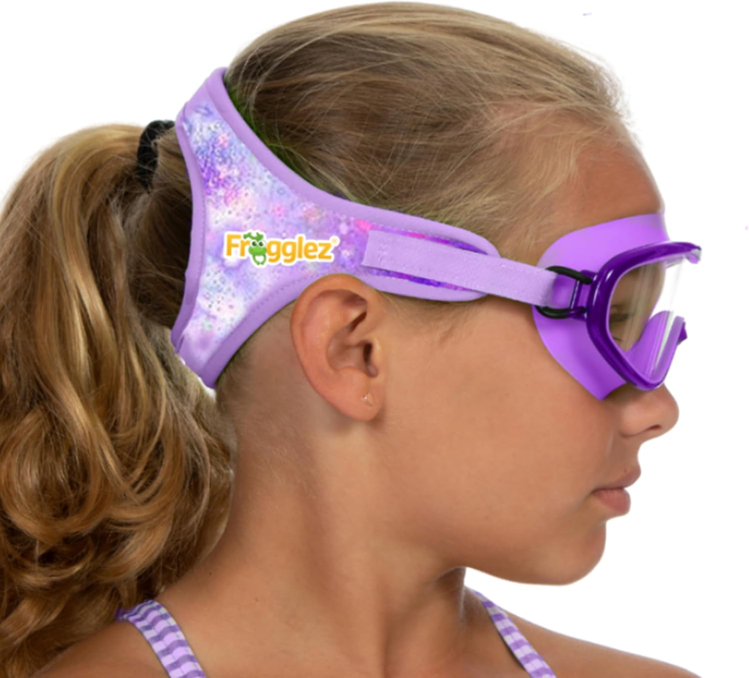 Frogglez Youth Wide View Anti-Fog Crystal Clear Swim Goggle Mask for Kids under 10 (Ages 4-10)
