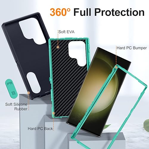 Miniatura 3 de BaHaHoues Funda para Samsung Galaxy S23 Ultra con soporte integrado, a prueba de golpes y caídas de grado militar para Galaxy S23 Ultra 5G