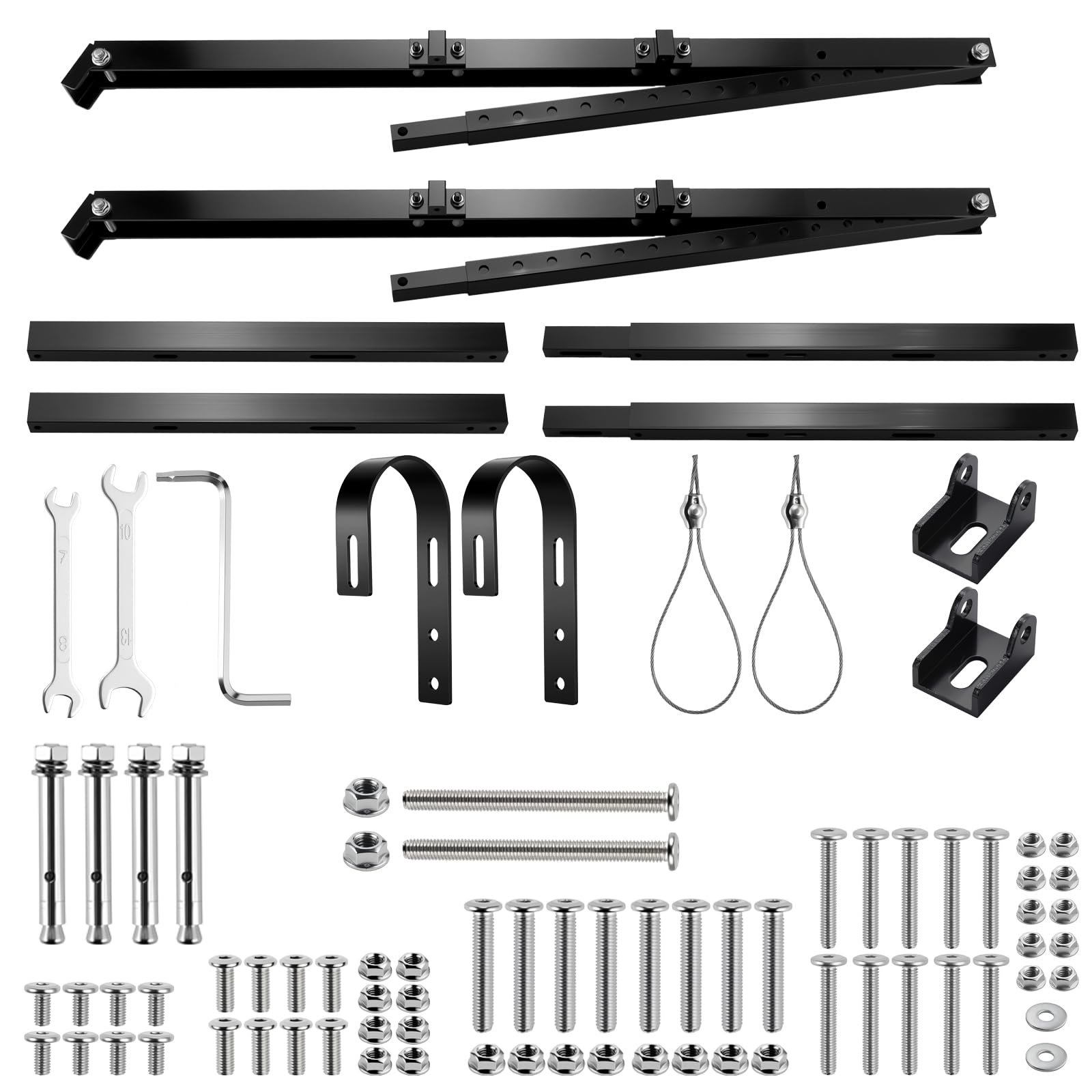 Anbte Kit di montaggio pannello solare regolabile per balcone, parete e tetto piatto, nero