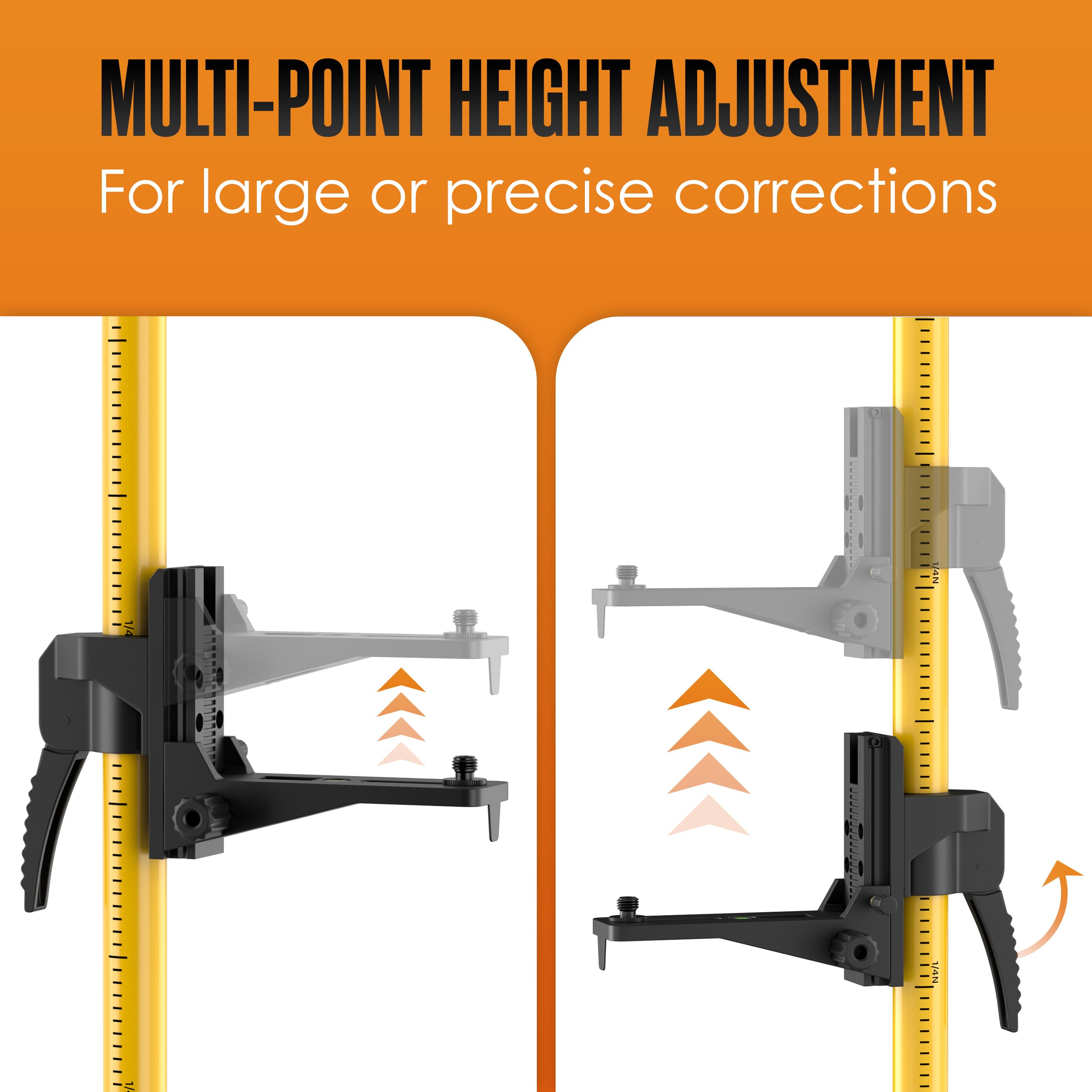 Livella laser Stand, Lazer Level Treppiede, Laser Pole, Lazer Treppiede, Tripie Mount, Rotary e Line, Accessori, Regolabile, Alto, Telescopico, Per Costruzione, 1/4 "e 5/8" Thread, 12ft, 12ft