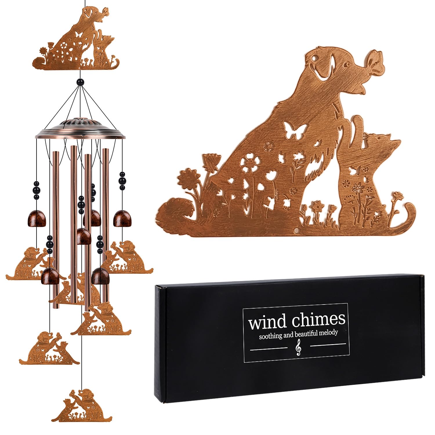 Windspiel für Katzen und Hunde für draußen – Luvsweets Hund Katzenliebhaber Geschenke für Frauen, Haustier-Gedenk-Windspiel für Tierliebhaber, Geburtstag, Einweihung, Outdoor, Haus, Veranda, Terrasse