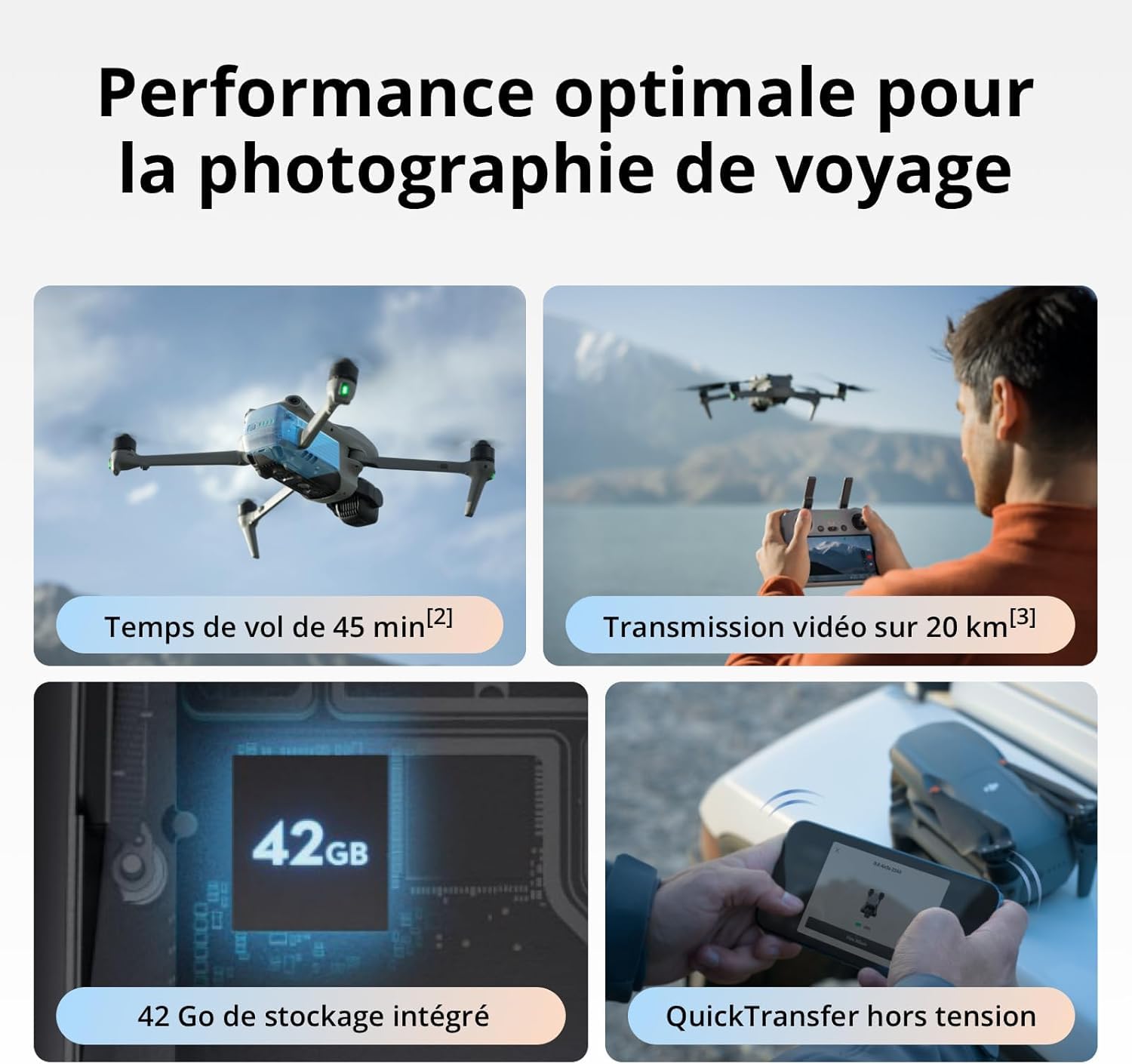 DJI Air 3S Combo Fly More (RC-N3), drone con grandangolare CMOS 1" e teleobiettivo medio, video HDR 4K/60fps, rilevamento omnidirezionale ostacoli in notturna e 3 batterie per volare più a lungo