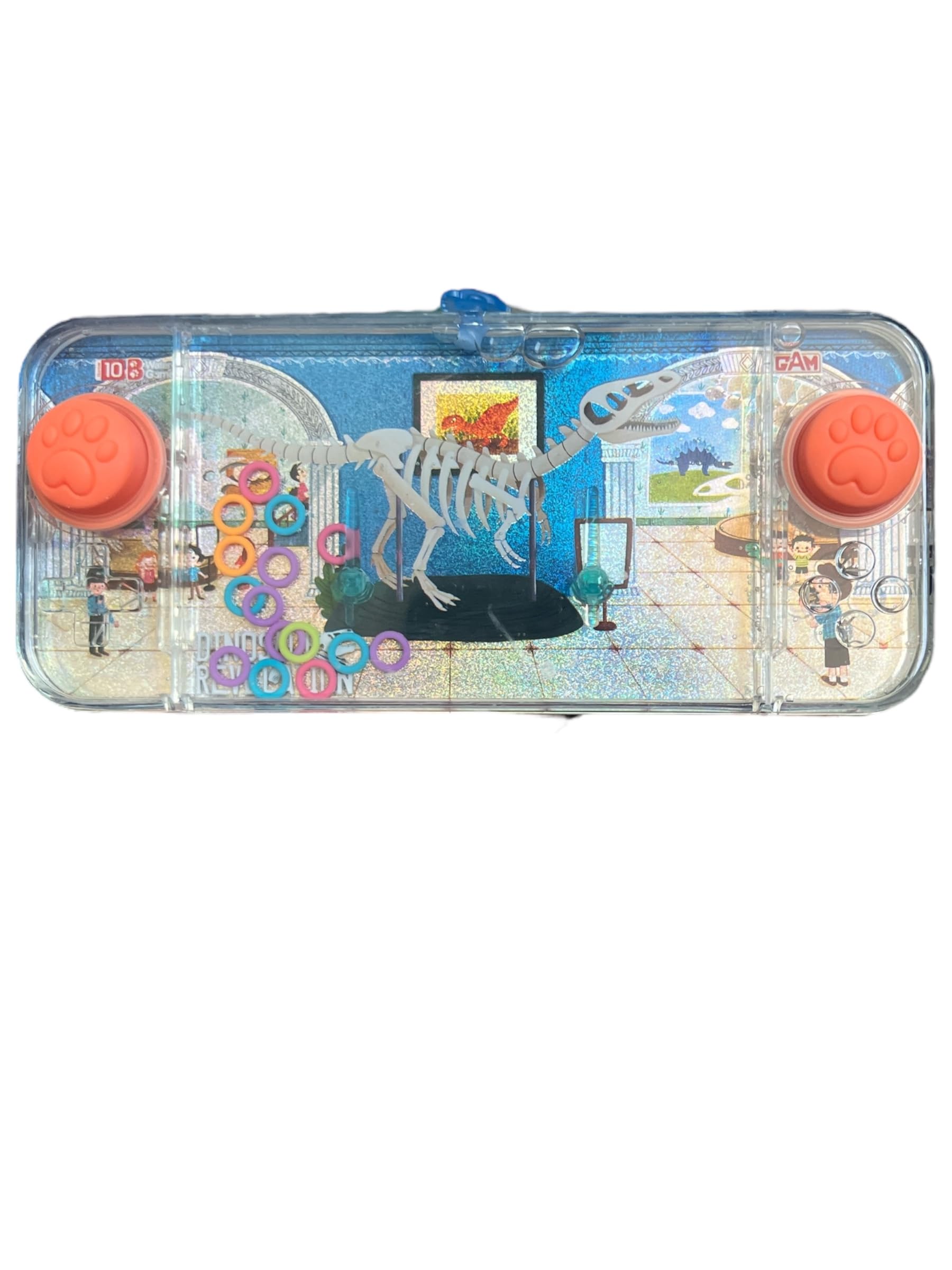 Gioco Ad Acqua Portatile Con Anelli - Gioco Di Abilità Retrò Per Bambini E Ragazzi - Versione Cartoni Animati Rosa 2 Pulsanti, Senza Batterie - 4