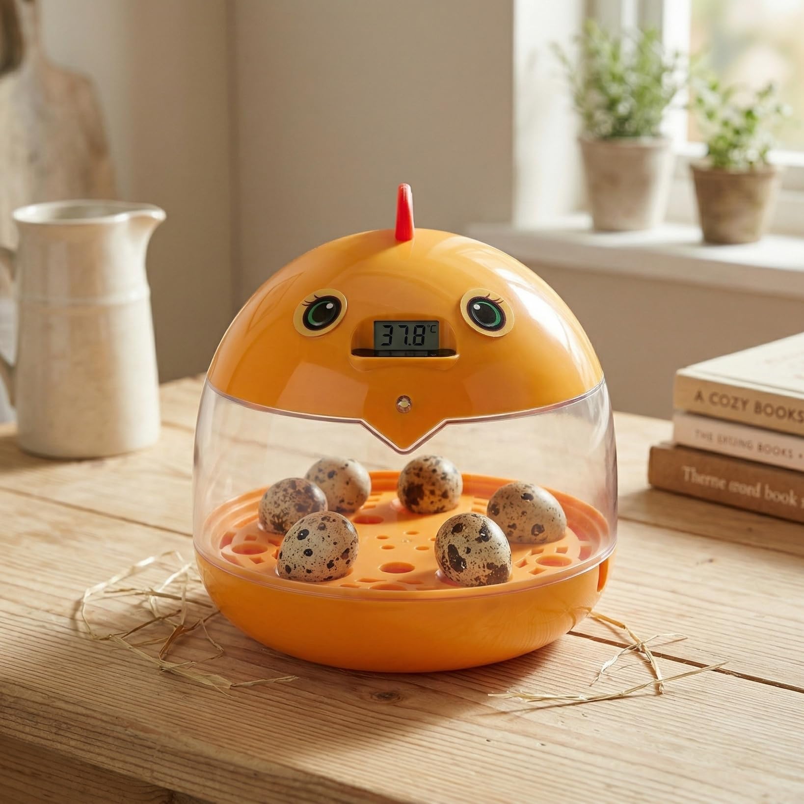 Didiseaon Incubatrici per uova da cova: mini incubatrice per 5 uova, tornitura automatica con coperchio trasparente, micro Hatcher USB portatile per pollame domestico anatre e quaglie