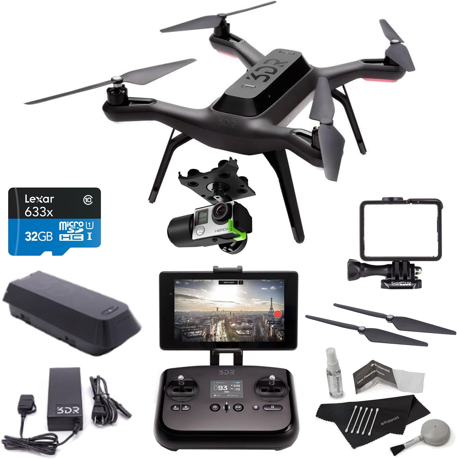 Amazon.com: 3DR Solo Drone Quadcopter + 3D Robotics GB11A 3DR Solo ...