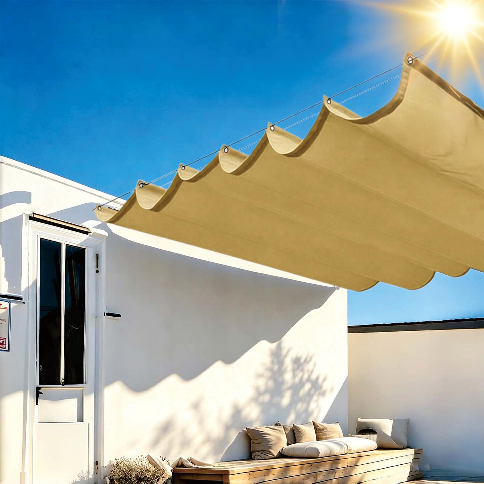 Toile d'ombrage contre la pluie et la chaleur du soleil patio