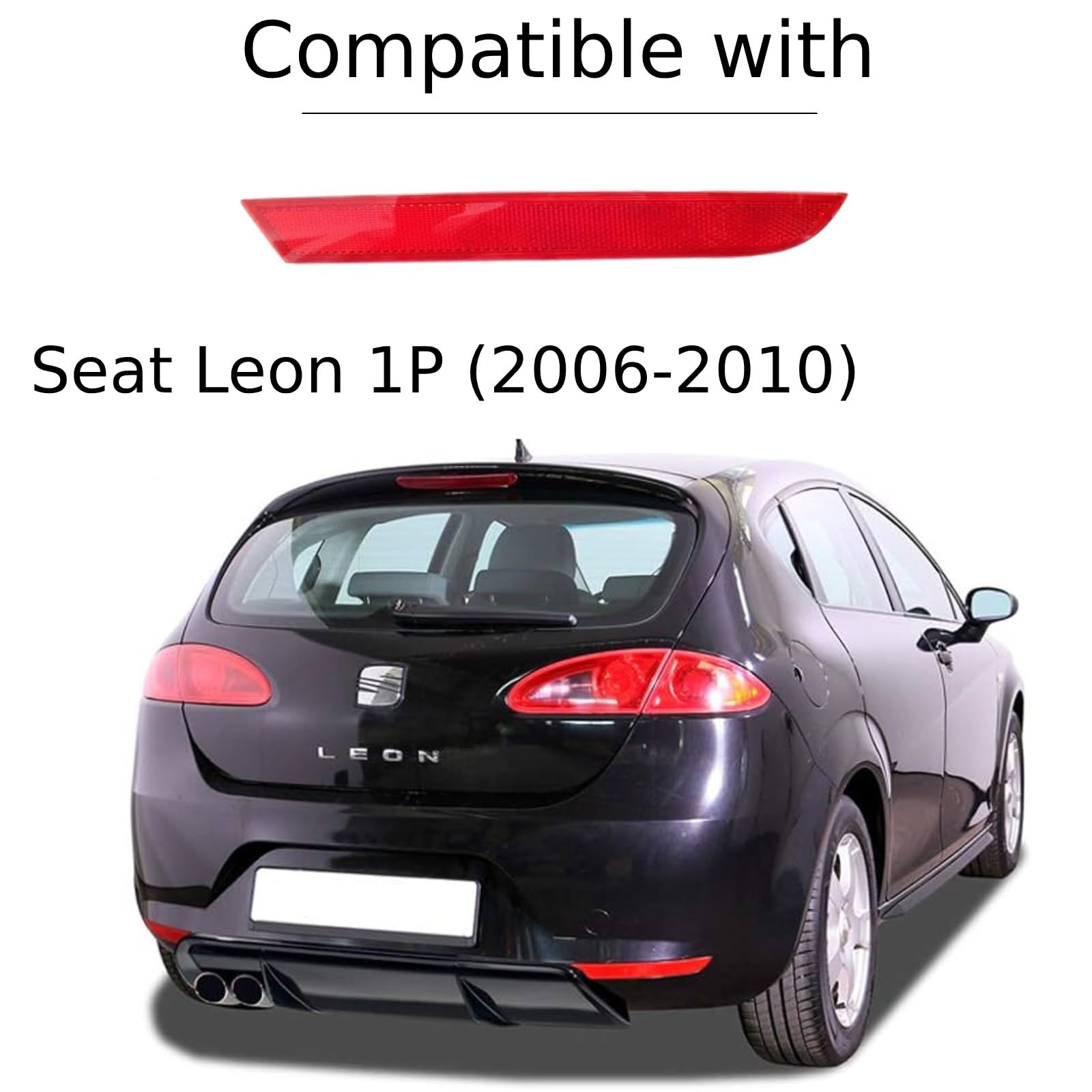 Twowinds - Catadioptrique Compatible avec Seat Leon 1P (2006-2010) - Pare-chocs Arrière Droit (côté passager) - 1P0945106B - Rétroréflecteur, Réflecteur Rouge Twowinds - Catadioptrique Compatible avec Seat Leon 1P (2006-2010) - Pare-chocs Arrière Droit (côté passager) - 1P0945106B - Rétroréflecteur, Réflecteur Rouge