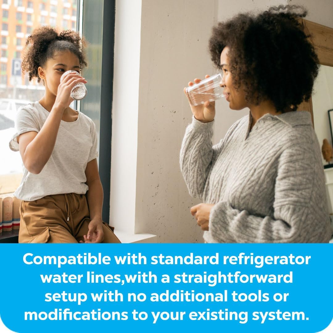 Clearbrook RF10-S Refrigerator Filter System, Inline Filtration, 1/4 inch Compression Stainless Steel Hose, Compatible with Refrigerators and Ice Machines