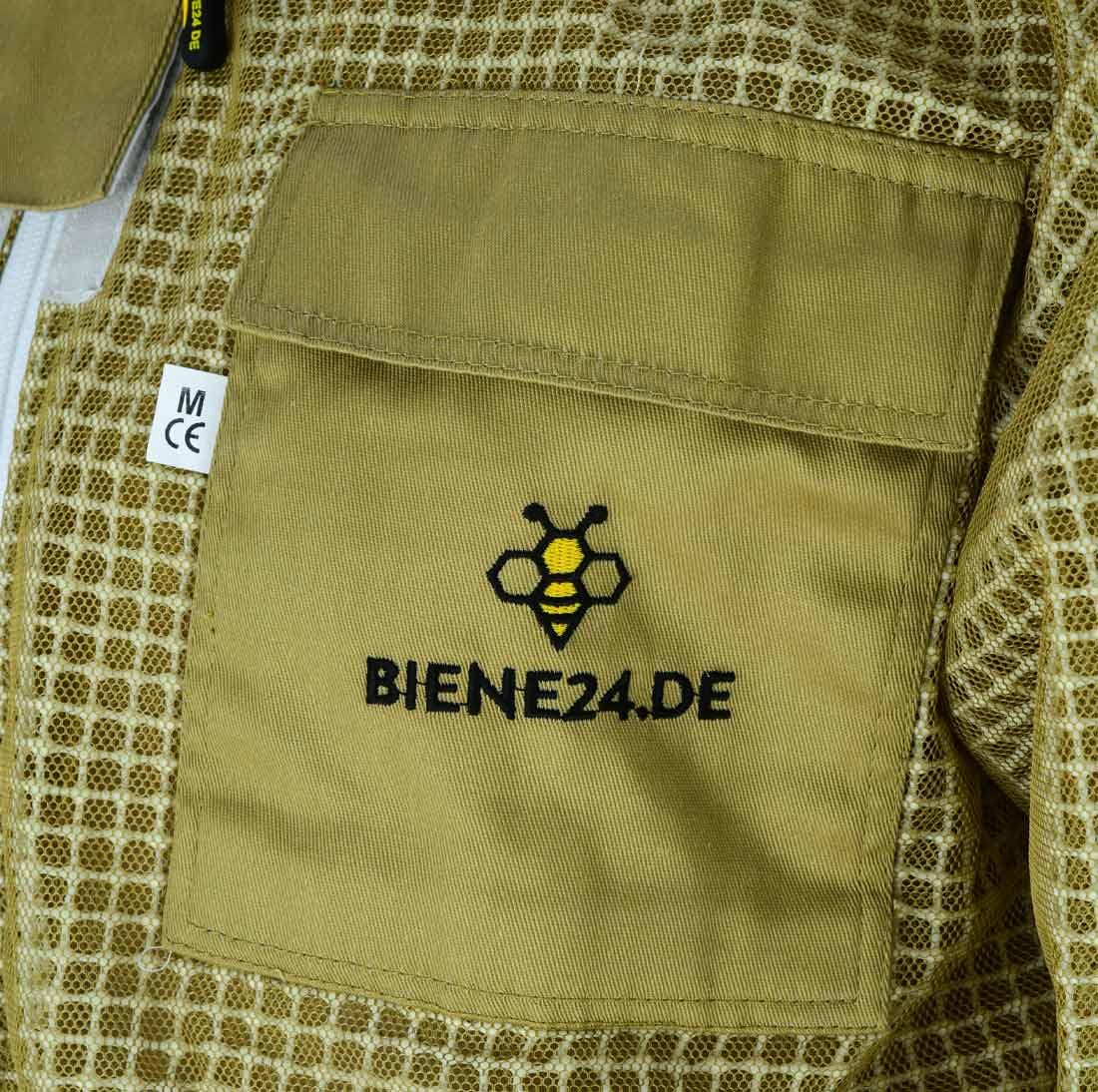 Imkerjacke Premium mit Atmungsnetz + Fechtschleier für Bienen Wespen Insekten Imkerei Stichschutz Insektenschutz S M L XL XXL XXXL, XL · braun