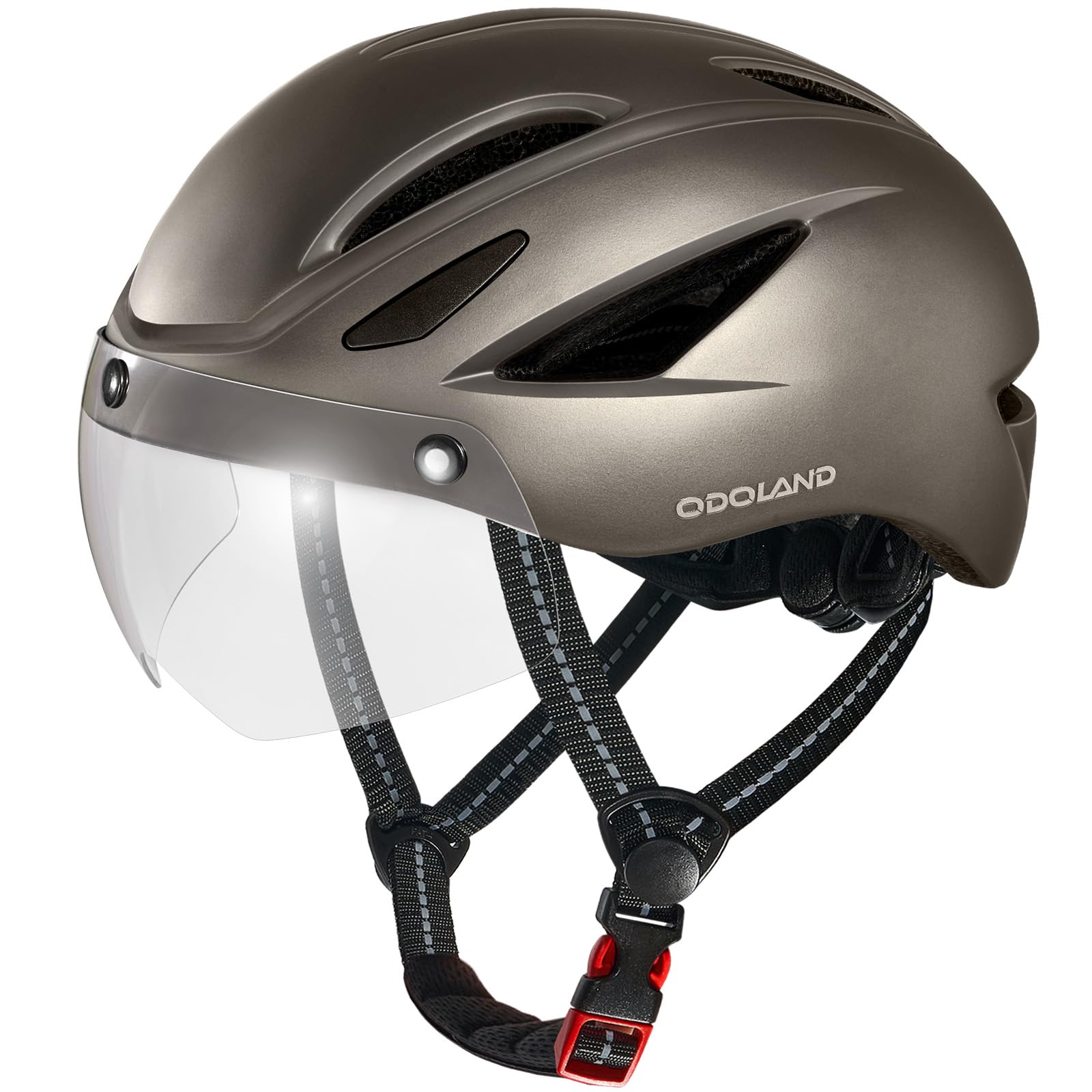 Casque Vélo Odoland Avec Visière Magnétique Et Lunettes Anti-UV