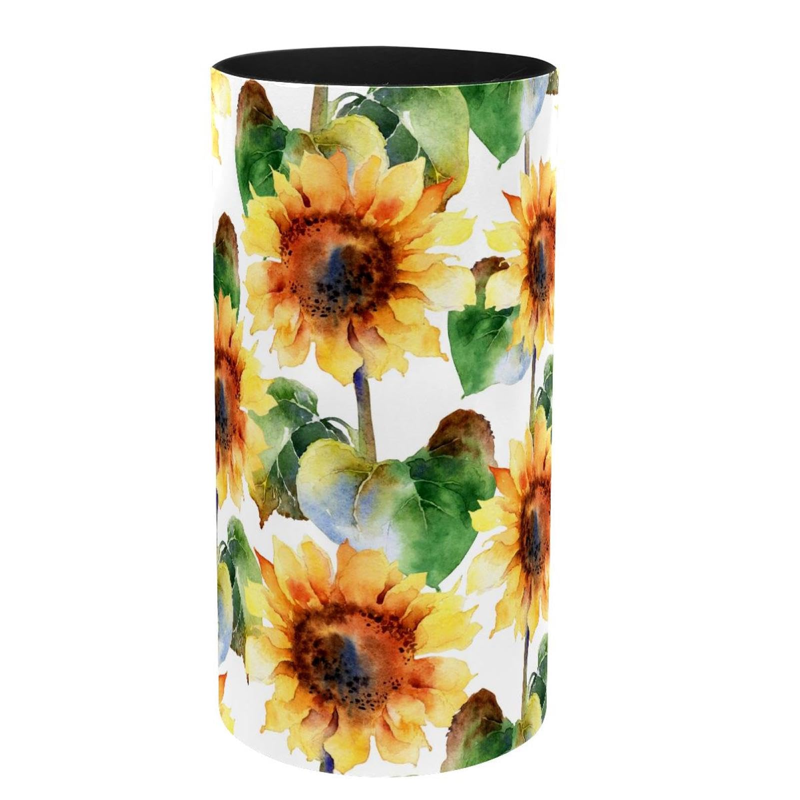 Porte-stylos bureau et boîte à musique aquarelle tournesol