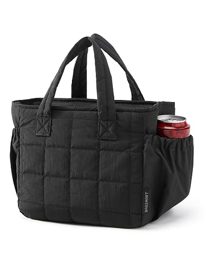 BAGSMART Lunch Bag Men's Small Cool Quilted Insulated Leakproof Lightweight | Leakproof Insulated Lightweight Lunch Bag