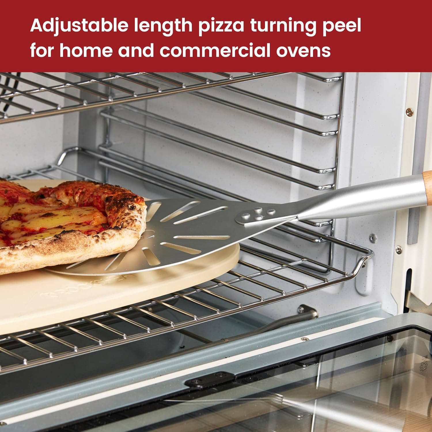 7 Inch Pizza Peel - Anodized Aluminum Pizza Transfer Shovel with Detachable Wooden Handle, Durable & Lightweight for Even Baking, Perfect for Bread & Pizza Handling