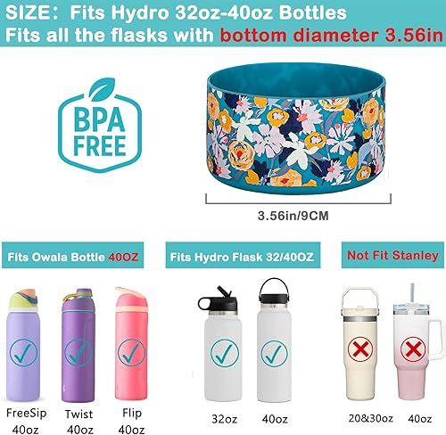 Vista 107 de HEYSKAY Protective Silicone Boot for Hydro Flask Water Bottle Wide Mouth Water Bottle Anti-Slip Silicone Boot Bottom Protector Water Bottle