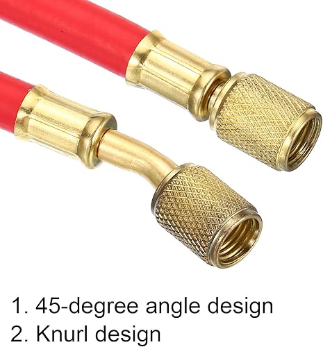 Miniatura 4 de PATIKIL Manguera de carga de refrigerante SAE 14, manguera HVAC de 3.9 pies 500PSI para mantenimiento de refrigeración de medidor de aire