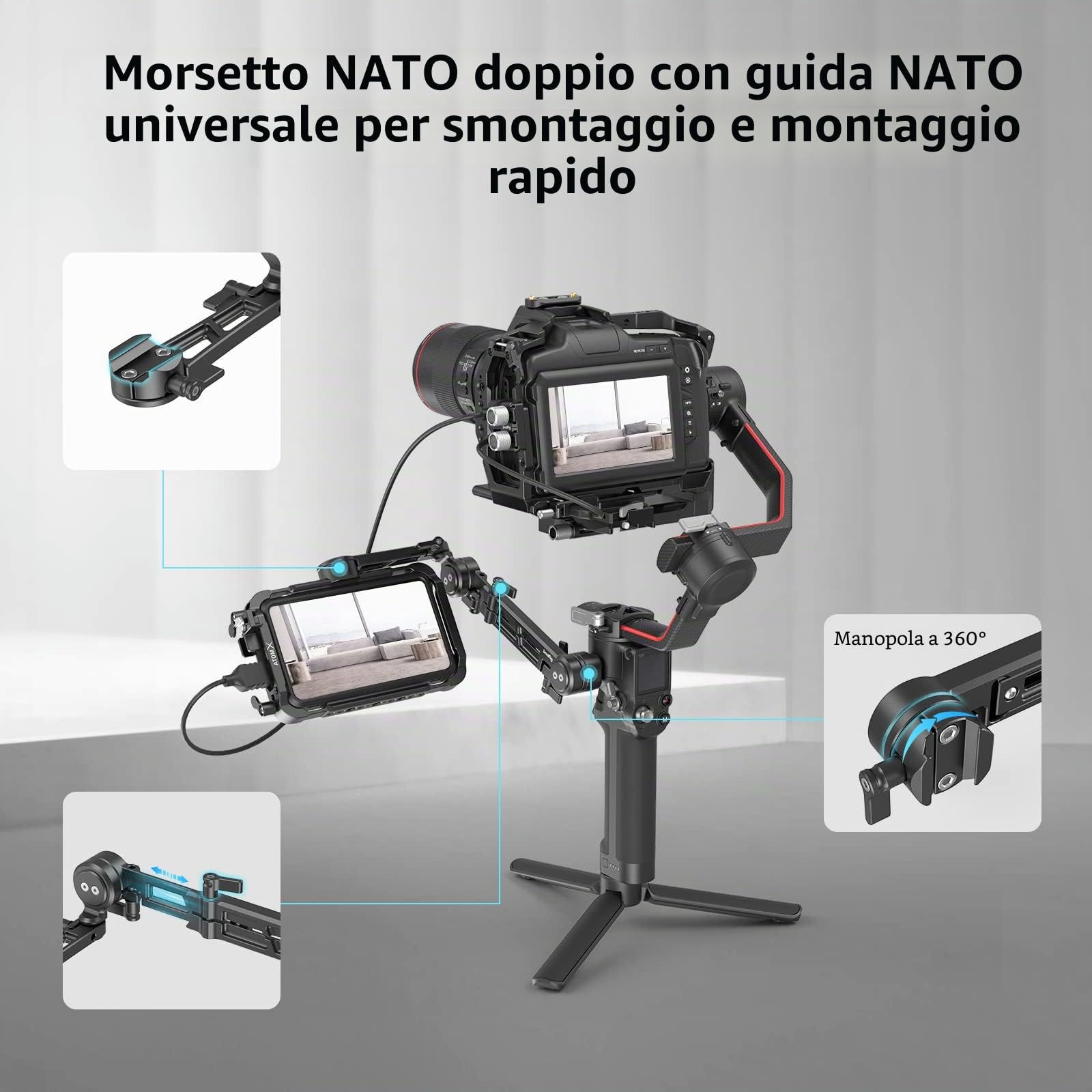 SMALLRIG Supporto EVF Regolabile con Morsetto NATO -3507