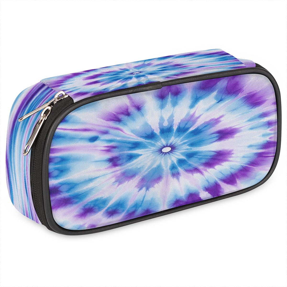 VQUVQV Blue Purple Tie-Dye Pencil Case for Girls Boys, Large Capacity Pen Case Stationery Pouch for School Office Supplies