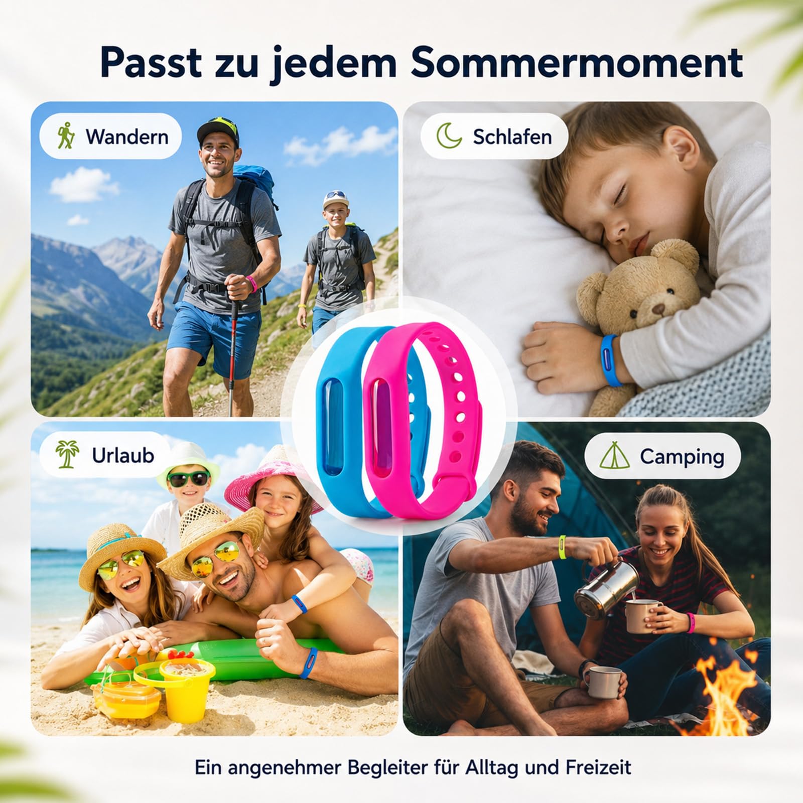 Bronoir Mücken-Abwehrband, Natürliche Duftpflege Pflegearmband für angenehmen Schutz im Alltag