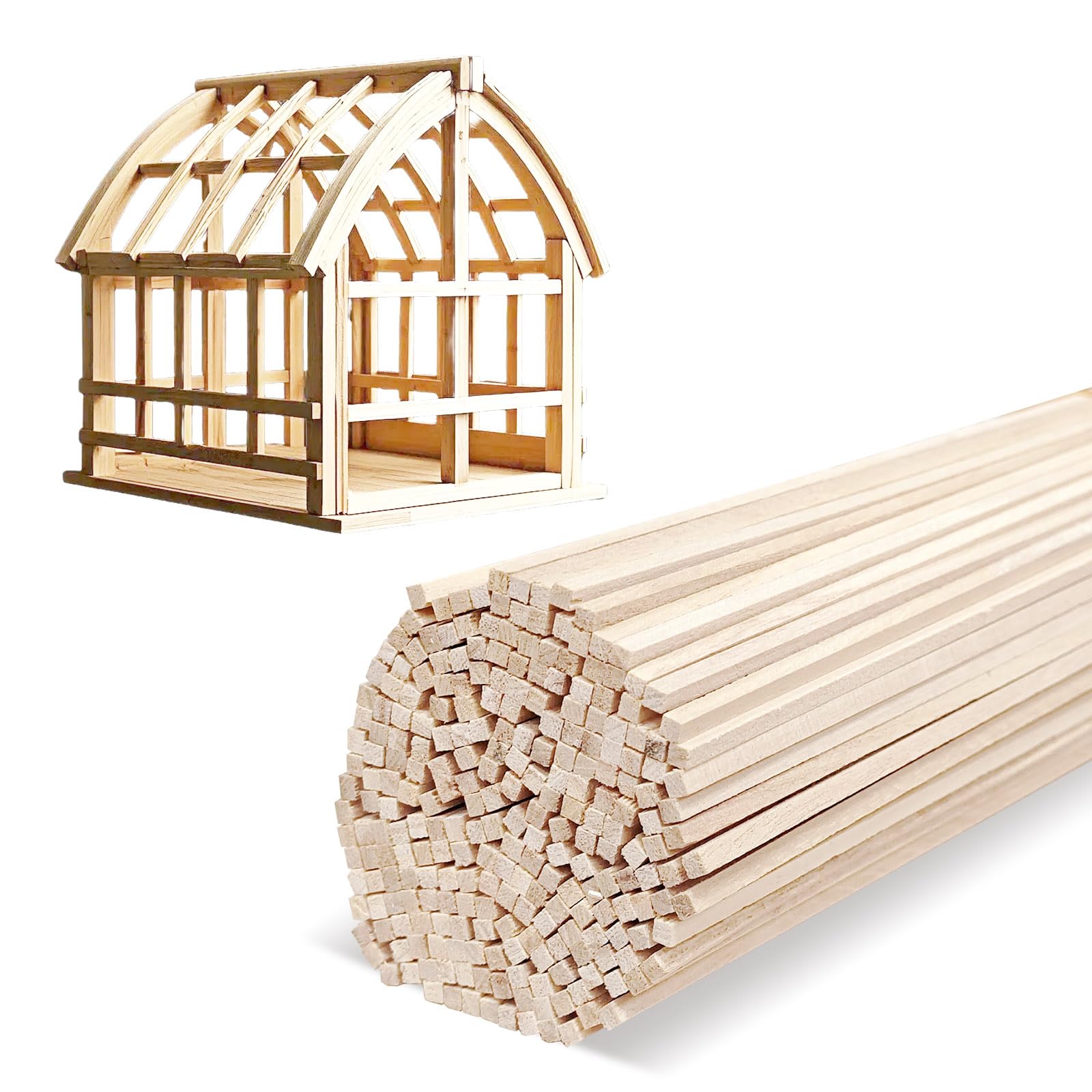 Balsa Wood Sticks - 300 Pack for Crafting & DIY -8
