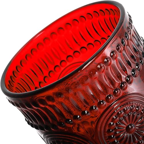 Miniatura 3 de Kingrol Paquete de 6 vasos de agua vintage de 12 onzas, vasos románticos, juego de cristalería premium para jugo, bebidas, cerveza, cóctel