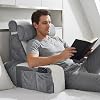 Large Reading Pillow for Adults, Comfy Memory Foam Back Support Pillow with Detachable Arms & Neck Roll, Reading Cushion for Sitting Up in Bed, Sofa, Floor or Office, White Grey