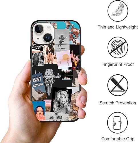 Miniatura 5 de Funda compatible con iPhone 15 Plus  Funda protectora de TPU suave a prueba de golpes con diseño de vaquera vaquera vaquera y country chic