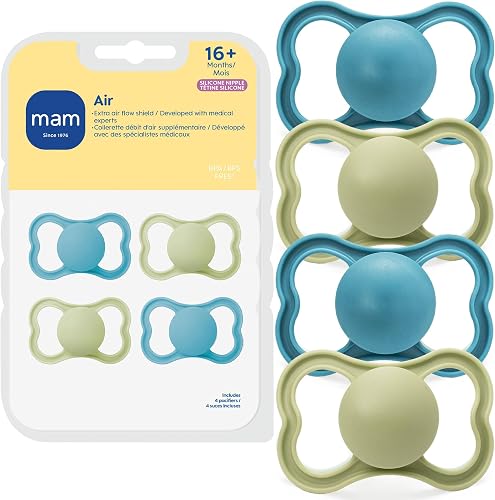 MAM Air Matte Pacifiers, for Sensitive Skin, Best Pacifier for Breastfed Babies,