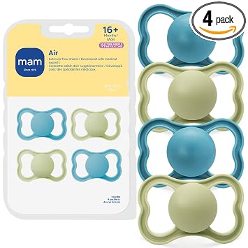 MAM Air Pacifier 16+ Months, Extra Air Flow for Sensitive Skin, 4 Pack