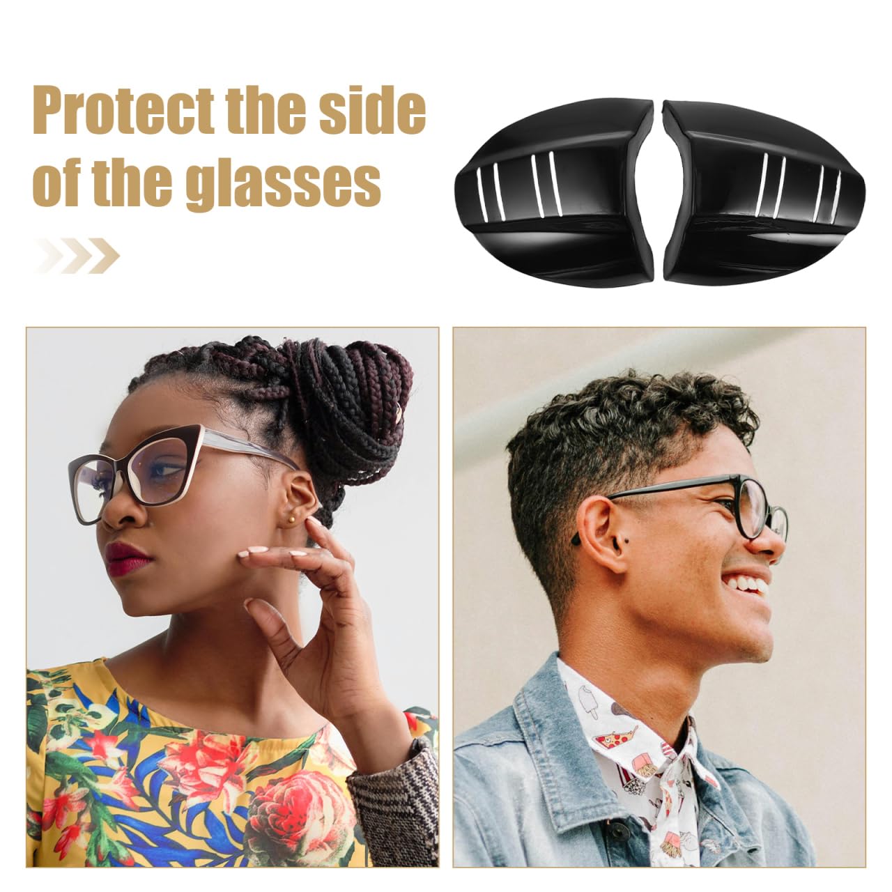 FRCOLOR 4 piezas gafas para hombres protección lateral universal para gafas gafas de oscurecimiento gafas de protección transparentes pantallas de gafas para proteger los ojos gafas ciegas negro TPU