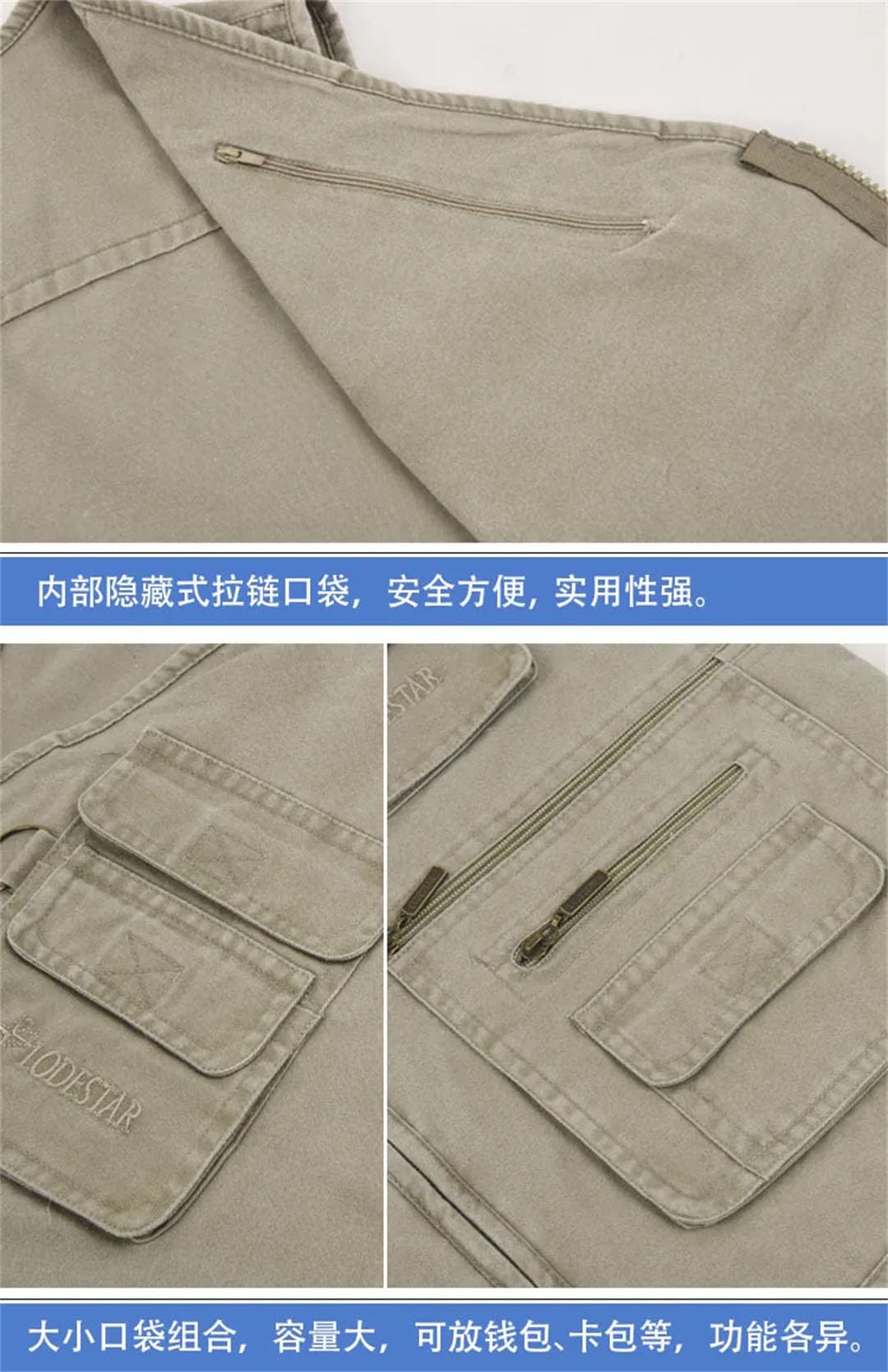Chalecos de pesca sueltos de malla para hombre, con cremallera y múltiples bolsillos, de secado rápido, para exteriores