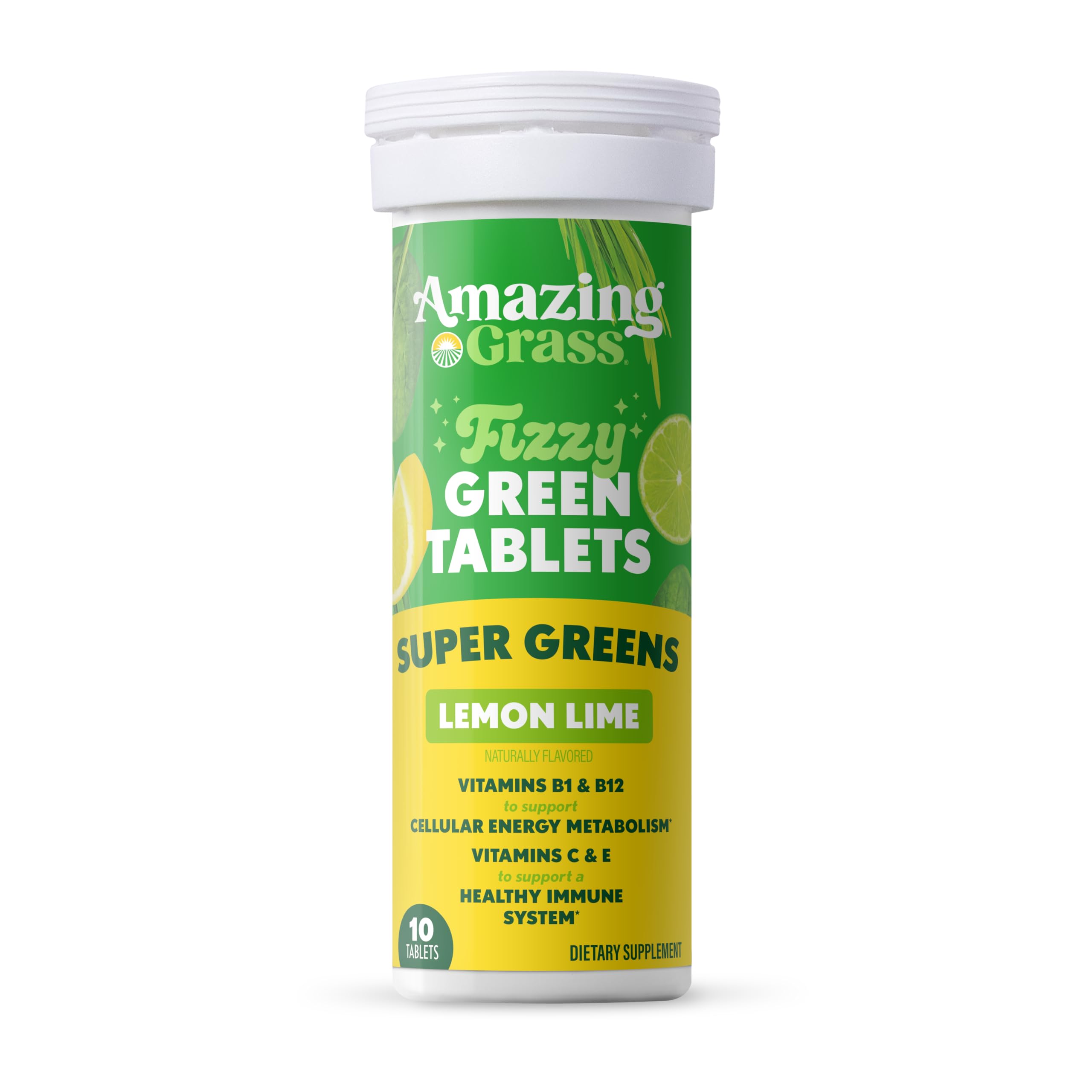 Amazing Grass Fizzy Green Superfood Tablets, Lemon Lime, 60 Count — Amazon image 10