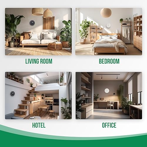 Miniatura 7 de Reloj de pared de 12 pulgadas, silencioso, sin tictac, de madera de imitación, reloj redondo verde, decoración moderna, figuras 3D, relojes de pared