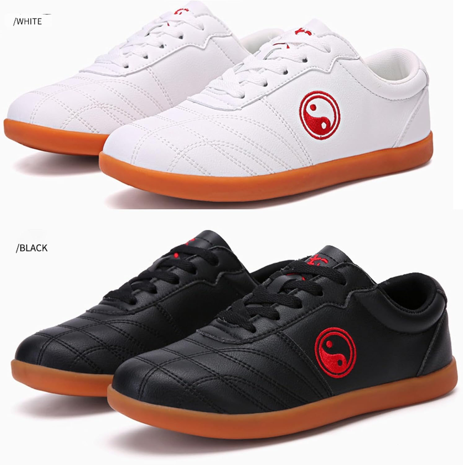 Breathable Martial Arts Shoes,Non Slip Kung fu Tai Chi Walking Shoes for Women Men, Black/White Tai ji Kong Fu Sport Training Sneakers Shoes for Taekwondo Gym (Size:44EU,Color:Black 1)