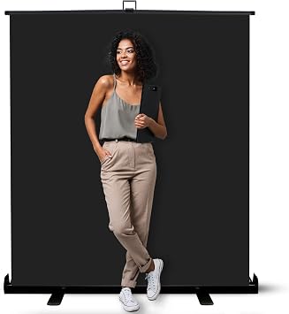 62-Inch Black Backdrop Collapsible, Portable Photography & Video Background for Studio, Streaming, Zoom & Content Creation Wrinkle-Resistant, High-Density Fabric, Easy Setup