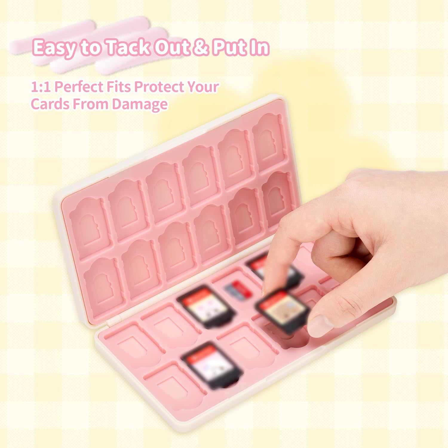 GeekShare Switch Game Card Case Compatible with Switch/OLED Game Card,Portable Game Holder Cartridge Case with 24 Game Card Slots and 24 TF Card Slots - Mikko Sweet Thoughts - Image 4
