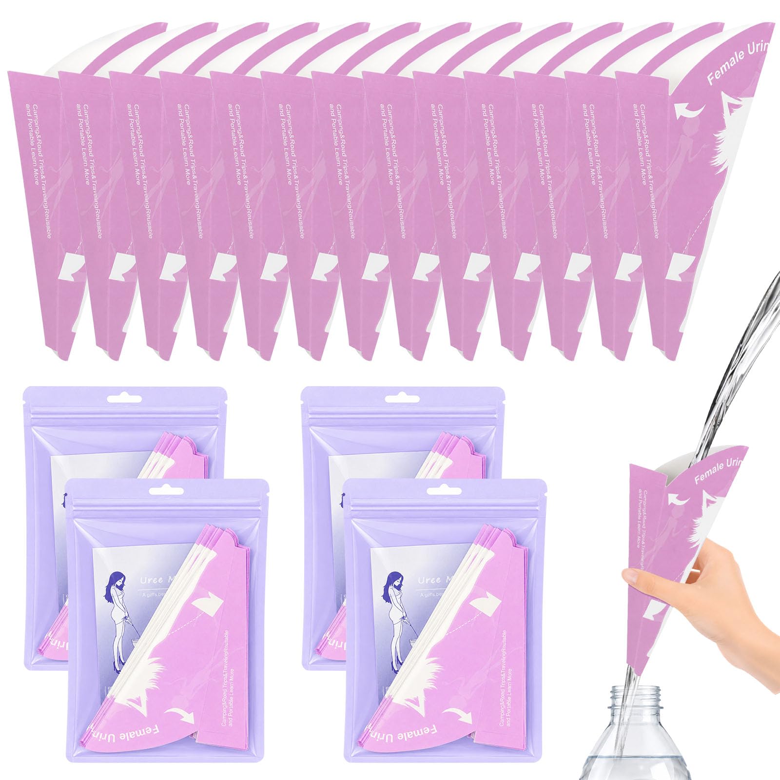 30 Stück Urinella für Frauen Einweg, Frauen Im Stehen Pinkelhilfe, Pinkelhilfe für Frauen, Wandern Zubehör & Reise Gadgets, Urinal für Wandern
