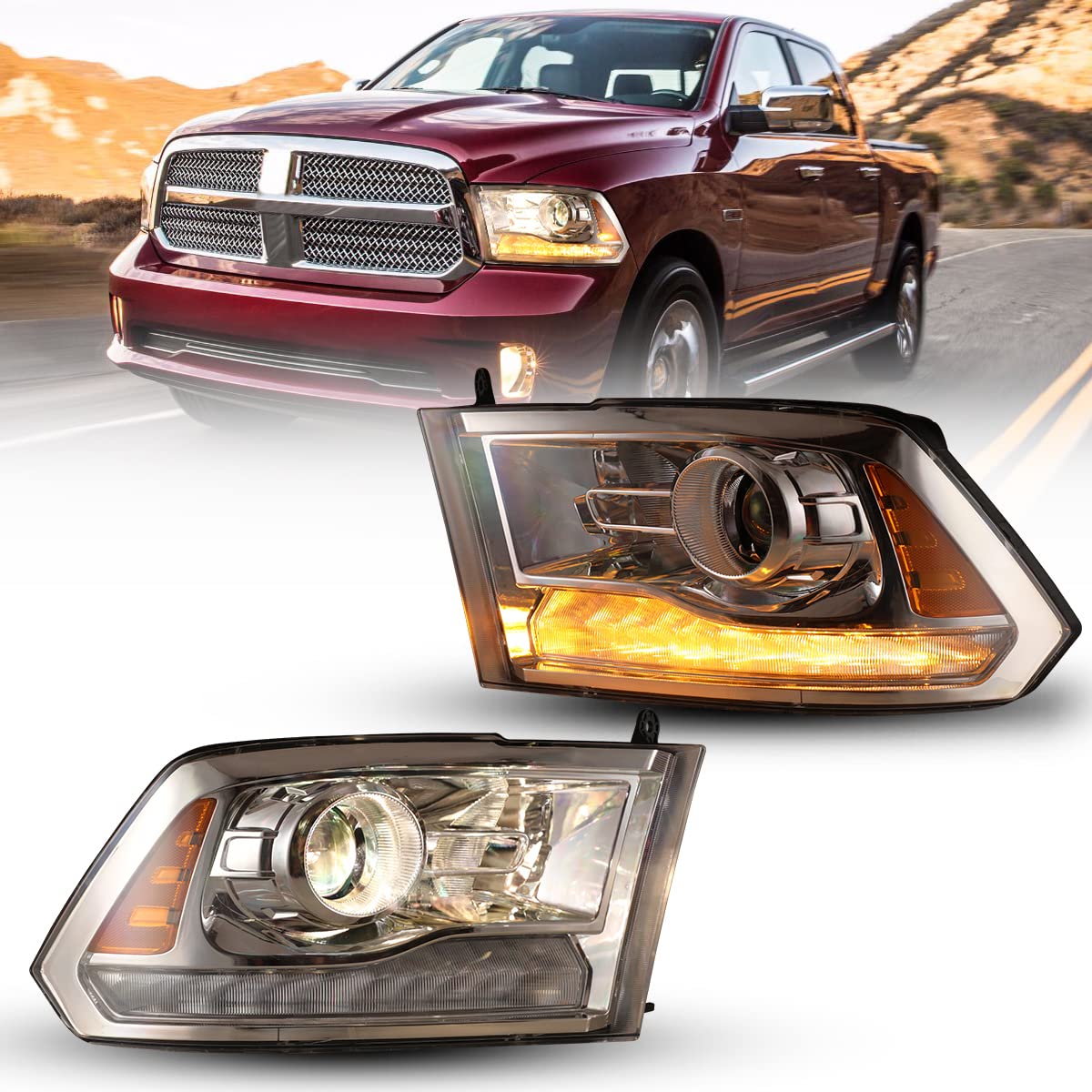 Buy ROXX Headlights Assembly for 20092018 Dodge Ram 1500 2500 3500