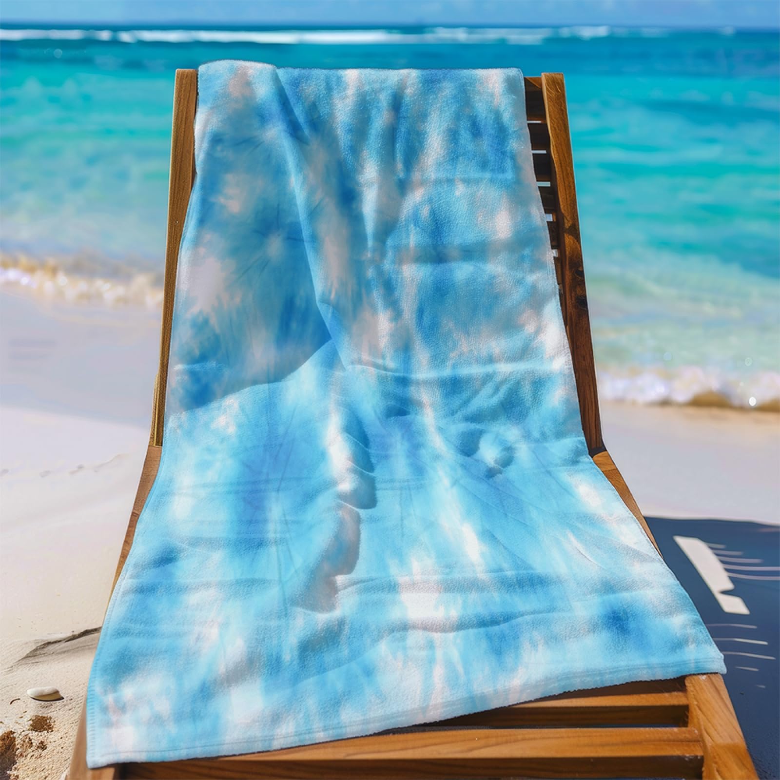 Telo Mare Microfibra 210x230 Gradiente Verde Blu Telo Spiaggia Grande Antisabbia,XXL Asciugamano Mare, Asciugatura Rapida, Stuoia Spiaggia Leggero E Portatile