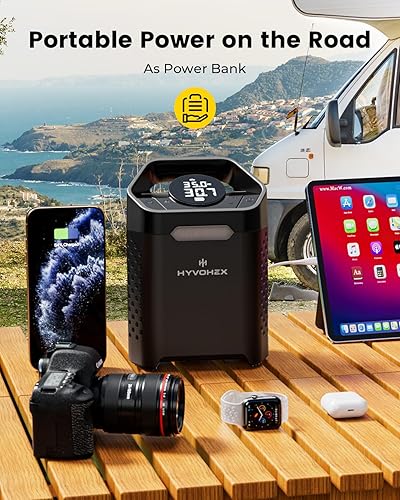 Miniatura 8 de Inflador de neumáticos, compresor de aire portátil, inflado rápido de 1 minuto, bomba de aire portátil inalámbrica para neumáticos de automóvil con