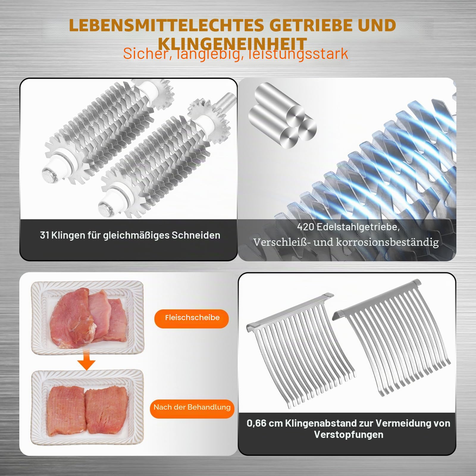 VEVOR Fleischzartmacher Maschine 445x300x245mm Fleisch Tenderizer Fleischklopfer Klingen aus 420 rostfreiem Stahl Steakklopfer für Hähnchen Rind Schwein Steak Küche Zuhause Restaurant Kochzubehör