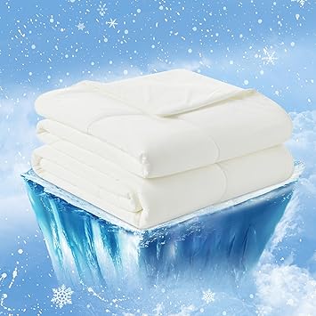 Cozy Bliss Cooling Comforter King Size, Cooling Blankets for Hot Sleepers and Night Sweats, Cream Summer Comforter for King Size Bed, Breathable Soft Lightweight Silk Smooth
