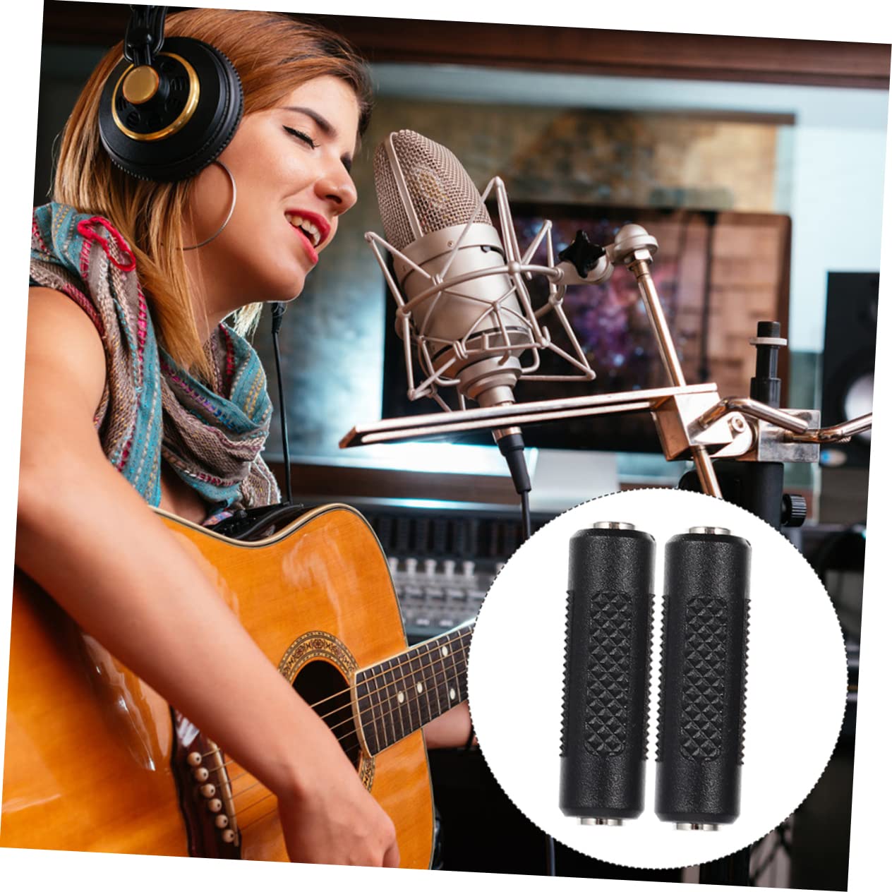 Mikikit 5 Set Di Adattatori Audio Ad Ampia Compatibilità Adattatore Stereo Da Femmina A Femmina Da 3 5 Mm Per Microfono Cuffie E Interfacce Audio 6 Pezzi*5
