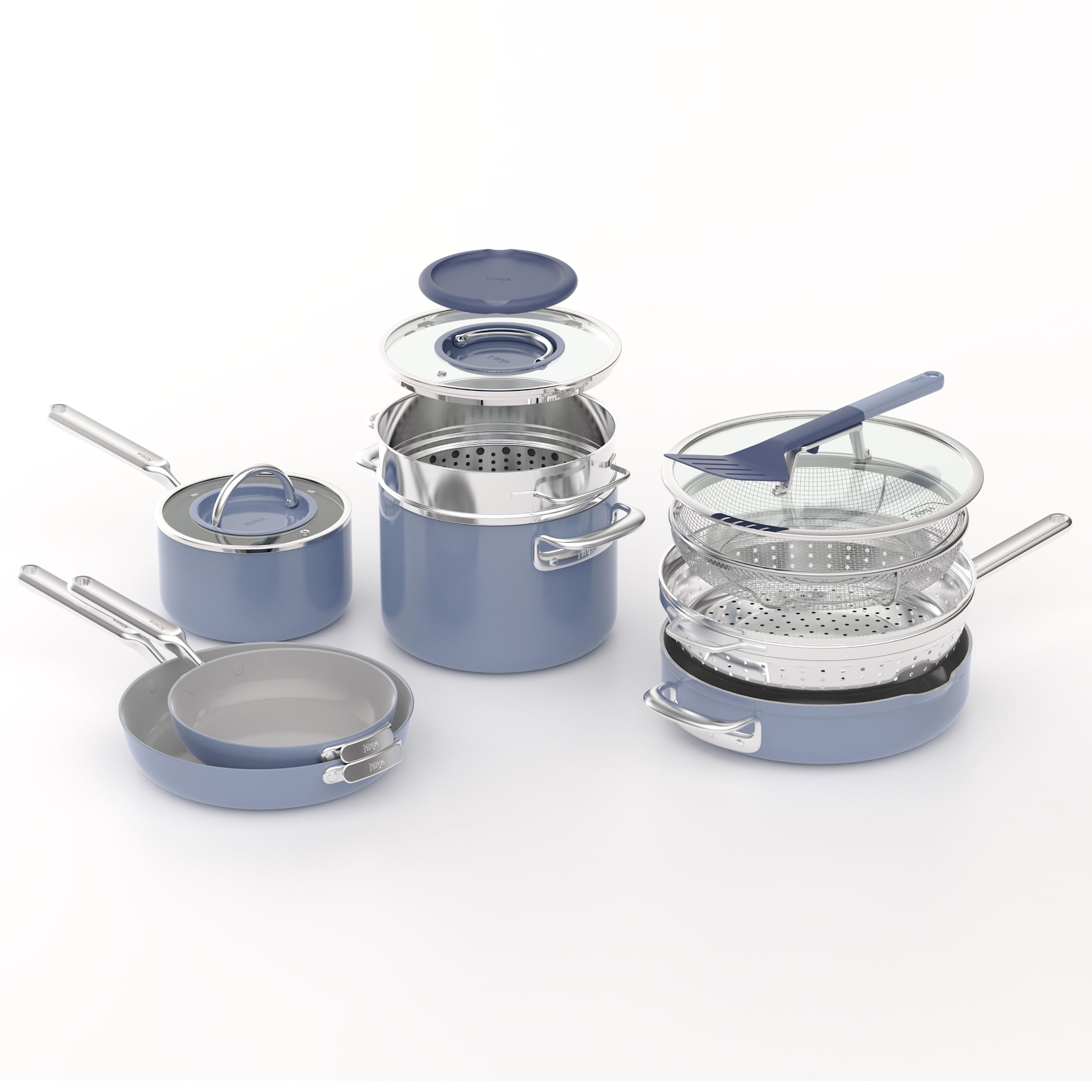 NeverQuit™ 13-Piece Ceramic Cookware Set, Nautical Navy, CQ19013PU1