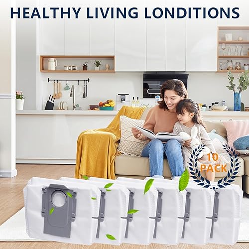 Miniatura 6 de Paquete de 14 bolsas de polvo para Roborock S8+, S8 Pro Ultra, S7 MaxV Ultra, S7 Pro Ultra, Q5+, Q7+, Q7 Max+ Robot Aspirador, Bolsa desechable de