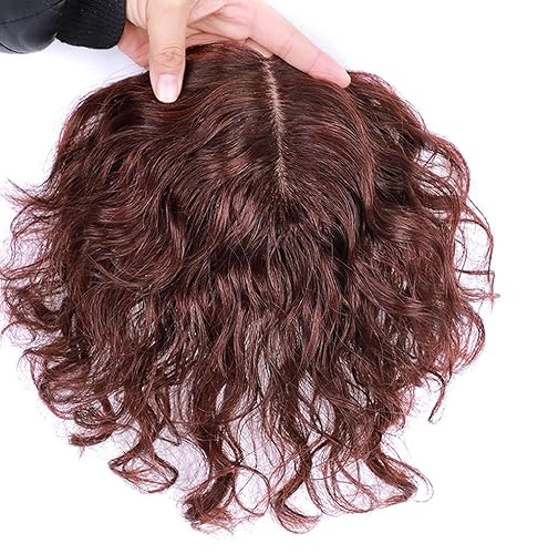 Miniatura 2 de Parte rizada en forma de U con base de seda, encaje de cabello humano corto para frente y flequillo, extensión grande de 5.1 x 5.5 in (parte