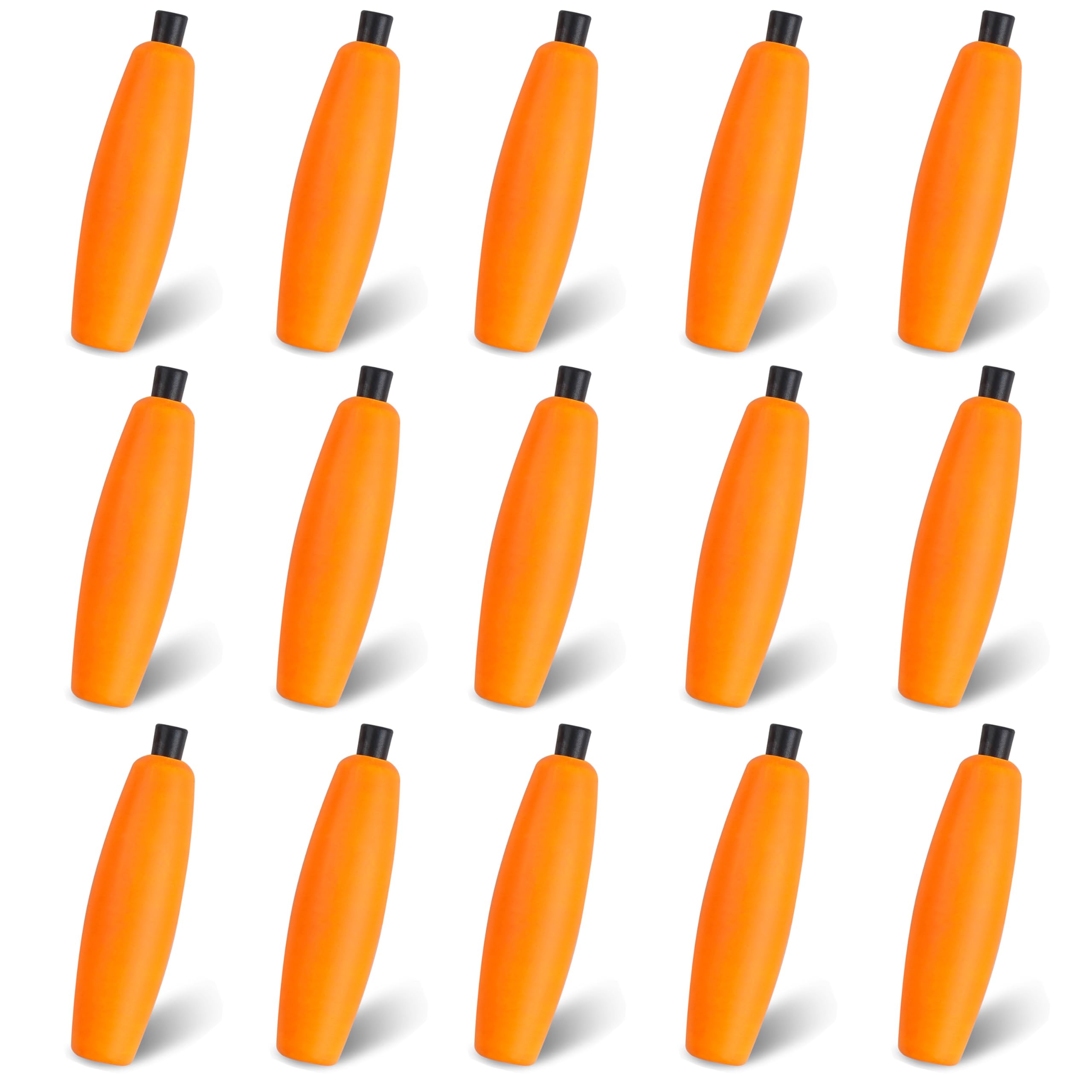 Peg Floats for Catfishing Foam Cigar Floats Slip Cork Bobbers Fishing Floats for Santee Rig Catfish Rig Crappie Fishing Terminal Tackles (Orange, 15pcs Mixed Sizes)
